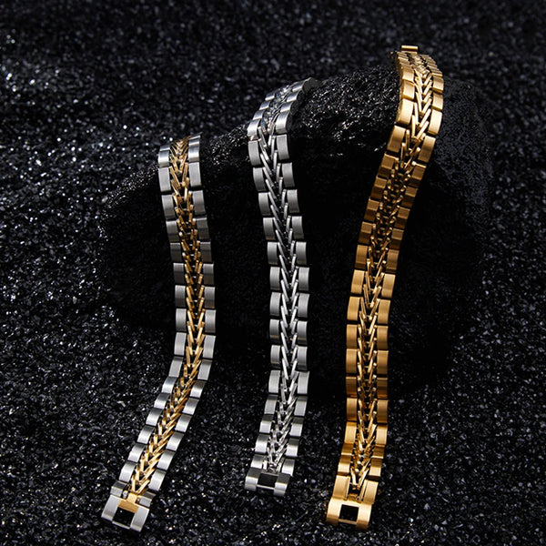 ROXI | 2025 Stainless Steel Cuban Bracelet for Men Luxury Charm Party Jewelry Gold Plated Original Design Dropshipping