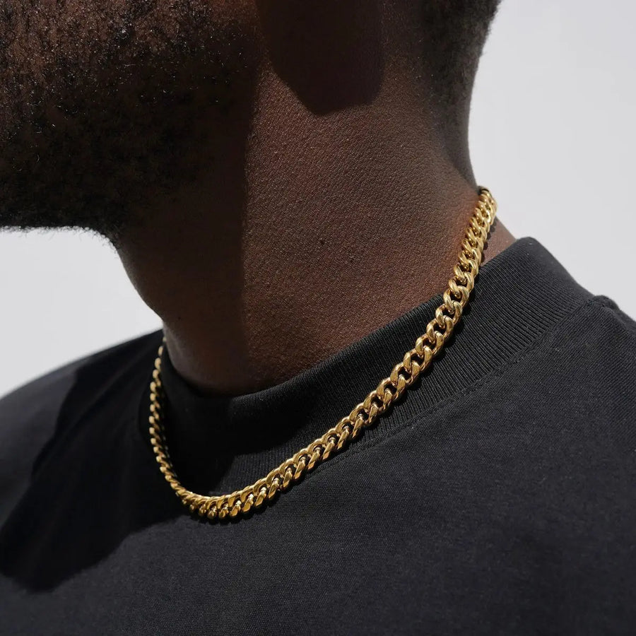 3-11MM Classic Cuban Chain Necklace for Men Women,Silver Black Gold Grey Color Stainless Steel Chains,Basic Punk Jewelry Gift