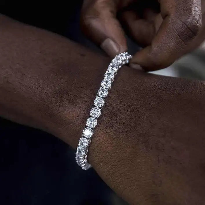 Luxury Crystal Tennis Bracelet Hip Hop Bracelet for Men Homme Trendy Punk Zirconia Couple Chain on The Hand Streetwear Jewelry