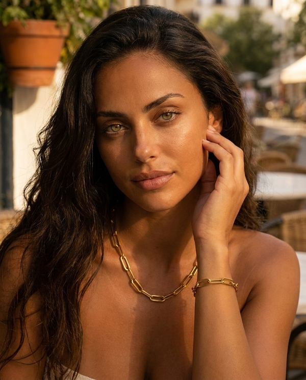 Minimalist Gold Color Chain Necklace for Women Waterproof Stainless Steel Chunky Paperclip Bracelet Hip Rock Jewelry Gift