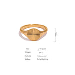 Yhpup Stainless Steel Golden Geometric Ring Statement Metal Texture Fashion Finger Joyería Acero Inoxidable Mujer Gift