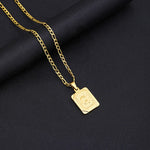 Initial Letter Pendant Necklace Stainless Steel Golden Cuban Chain A-Z Alphabet Name Jewelry For Men Women Gift