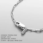 eManco Fashion Men's Necklace 2MM Stainless Steel Paperclip Chain Gold-plated Punk Accessories  Birthday Gift Wholesale