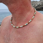 Boho Men's Coconut Shell Necklace European American Style Adjustable Beach Stacking Bead Splicing Chain Gift For Man
