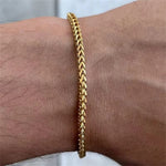 3mm Stainless Steel Geometric Square Cuban Bracelet Simple Men Bracelet Trendy Jewelry Bracelet For Women Accessories