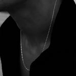 eManco Fashion Men's Necklace 2MM Stainless Steel Paperclip Chain Gold-plated Punk Accessories  Birthday Gift Wholesale