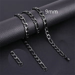 Fashion New Figaro Chain Necklace Men's Punk Silver Color Stainless Steel Long Necklace Men's Hip Hop Jewelry Gift