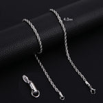 Men Ropes Long Stainless Steel Minimalist Twist Chain Necklace Available in Gold Color Silver Color 2 TO 5mm