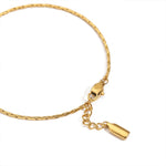 eManco 1.3MM Hammered Wire Chain White Gold  Bracelet Simple Men's No Color Loss Waterproof Hand Jewelry