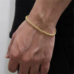 3mm Stainless Steel Geometric Square Cuban Bracelet Simple Men Bracelet Trendy Jewelry Bracelet For Women Accessories