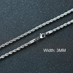 3-11MM Classic Cuban Chain Necklace for Men Women,Silver Black Gold Grey Color Stainless Steel Chains,Basic Punk Jewelry Gift