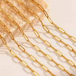 Minimalist Gold Color Chain Necklace for Women Waterproof Stainless Steel Chunky Paperclip Bracelet Hip Rock Jewelry Gift