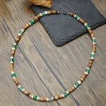 Boho Men's Coconut Shell Necklace European American Style Adjustable Beach Stacking Bead Splicing Chain Gift For Man