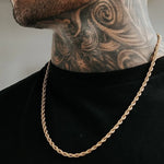 Men Ropes Long Stainless Steel Minimalist Twist Chain Necklace Available in Gold Color Silver Color 2 TO 5mm