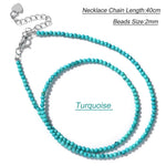 Hot 2mm Natural Crystal Beads Necklace Tiger Eye Stone Black Spinel Mix Quartzs Choker Clavicle Chains For Women Men Jewelry