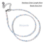 Hot 2mm Natural Crystal Beads Necklace Tiger Eye Stone Black Spinel Mix Quartzs Choker Clavicle Chains For Women Men Jewelry
