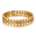 ROXI  | 2025 Stainless Steel Cuban Bracelet for Men Luxury Charm Party Jewelry Gold Plated Original Design Dropshipping