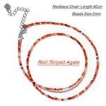 Hot 2mm Natural Crystal Beads Necklace Tiger Eye Stone Black Spinel Mix Quartzs Choker Clavicle Chains For Women Men Jewelry