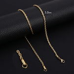 Men Ropes Long Stainless Steel Minimalist Twist Chain Necklace Available in Gold Color Silver Color 2 TO 5mm