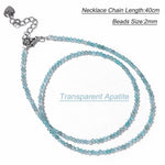 Hot 2mm Natural Crystal Beads Necklace Tiger Eye Stone Black Spinel Mix Quartzs Choker Clavicle Chains For Women Men Jewelry