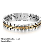 ROXI  | 2025 Stainless Steel Cuban Bracelet for Men Luxury Charm Party Jewelry Gold Plated Original Design Dropshipping