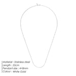 eManco Fashion Men's Necklace 2MM Stainless Steel Paperclip Chain Gold-plated Punk Accessories  Birthday Gift Wholesale