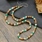Boho Men's Coconut Shell Necklace European American Style Adjustable Beach Stacking Bead Splicing Chain Gift For Man