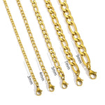Fashion New Figaro Chain Necklace Men's Punk Silver Color Stainless Steel Long Necklace Men's Hip Hop Jewelry Gift
